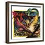 Dragons Fighting-Andrew Howat-Framed Giclee Print