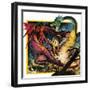 Dragons Fighting-Andrew Howat-Framed Giclee Print