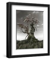 Dragons on a Gnarled Tree-null-Framed Art Print