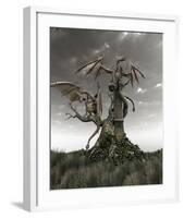 Dragons on a Gnarled Tree-null-Framed Art Print