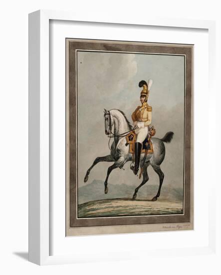 Dragoon Officer of the Royal Saxon Army-Alexander Ivanovich Sauerweid-Framed Giclee Print