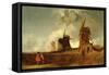 Drainage Mills in the Fens, Croyland, Lincolnshire, c.1830-40-John Sell Cotman-Framed Stretched Canvas