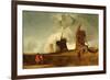 Drainage Mills in the Fens, Croyland, Lincolnshire, c.1830-40-John Sell Cotman-Framed Giclee Print