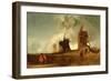 Drainage Mills in the Fens, Croyland, Lincolnshire, c.1830-40-John Sell Cotman-Framed Giclee Print