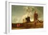 Drainage Mills in the Fens, Croyland, Lincolnshire, c.1830-40-John Sell Cotman-Framed Giclee Print