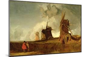 Drainage Mills in the Fens, Croyland, Lincolnshire, c.1830-40-John Sell Cotman-Mounted Giclee Print