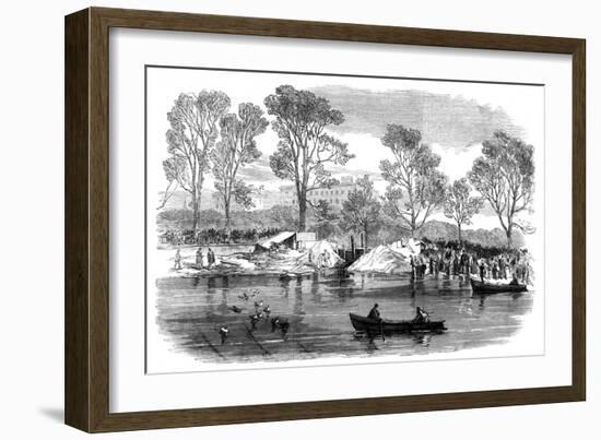 Draining the Serpentine River, Hyde Park, London, 1869-null-Framed Giclee Print