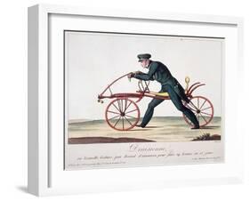 Draisienne ou nouvelle voiture, par brevet d'invention, pour faire 14 lieues en 15 jours-Louis-François Charon-Framed Giclee Print