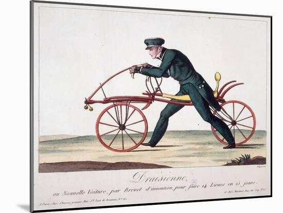 Draisienne ou nouvelle voiture, par brevet d'invention, pour faire 14 lieues en 15 jours-Louis-François Charon-Mounted Giclee Print
