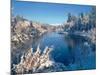 Drake Park along Mirror Pond in winter, Bend, Deschutes County, Oregon, USA-null-Mounted Photographic Print