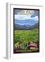 Drakesbad Valley - Lassen Volcanic National Park, CA-Lantern Press-Framed Art Print