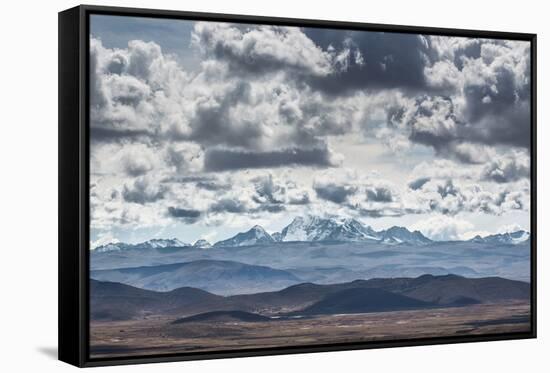 Dramatic Clouds Billow Above a Landscape with the Cordillera Real in the Distance-Alex Saberi-Framed Stretched Canvas