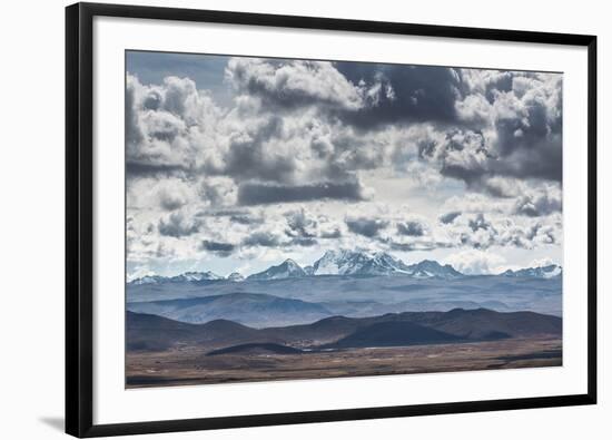 Dramatic Clouds Billow Above a Landscape with the Cordillera Real in the Distance-Alex Saberi-Framed Photographic Print