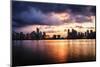 Dramatic clouds over Qianjiang River with skyline of Hangzhou's new business district, Hangzhou, Zh-Andreas Brandl-Mounted Photographic Print