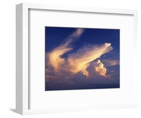 DRAMATIC CLOUDS REFLECTING SUNSET GLOW-Panoramic Images-Framed Photographic Print