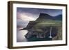 Dramatic Coastal Scenery at Gasadalur on the Island of Vagar, Faroe Islands. Spring-Adam Burton-Framed Photographic Print