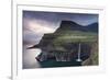 Dramatic Coastal Scenery at Gasadalur on the Island of Vagar, Faroe Islands. Spring-Adam Burton-Framed Photographic Print