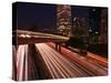 Dramatic Freeway Light Trails in Los Angeles California-tobkatrina-Stretched Canvas