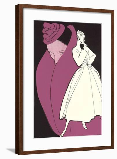 Dramatic French Fashions-null-Framed Art Print