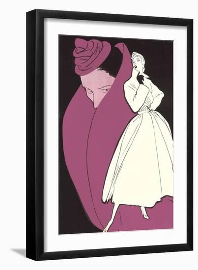 Dramatic French Fashions-null-Framed Art Print