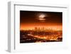 Dramatic Full Moon over Los Angeles Skyline at Night.-logoboom-Framed Photographic Print