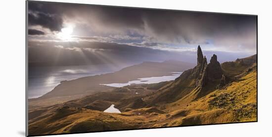 Dramatic Light on the Old Man of Storr, Isle of Skye, Scotland. Autumn (November)-Adam Burton-Mounted Photographic Print