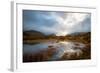 Dramatic Light Reflected in a Small Lochan at Sligachan, Isle of Skye Scotland UK-Tracey Whitefoot-Framed Photographic Print