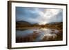 Dramatic Light Reflected in a Small Lochan at Sligachan, Isle of Skye Scotland UK-Tracey Whitefoot-Framed Photographic Print