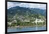 Dramatic mountains looming behind Papeete, Tahiti, Society Islands, French Polynesia, Pacific-Michael Runkel-Framed Photographic Print