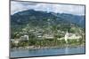 Dramatic mountains looming behind Papeete, Tahiti, Society Islands, French Polynesia, Pacific-Michael Runkel-Mounted Photographic Print