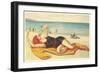 Dramatic Pose on Beach-null-Framed Art Print