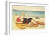 Dramatic Pose on Beach-null-Framed Art Print