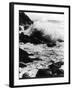 Dramatic Scene at Land's End Cornwall England Showing Waves Crashing Against the Rocks-null-Framed Photographic Print