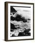 Dramatic Scene at Land's End Cornwall England Showing Waves Crashing Against the Rocks-null-Framed Photographic Print