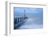 Dramatic Sea Flows over Groyne on Beach at Wittering in England-Veneratio-Framed Photographic Print