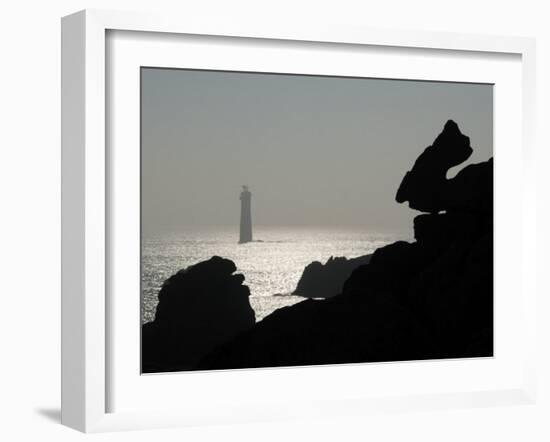 Dramatic Seascape and Lighthouse, Island of Ushant, Brittany, France, Europe-Groenendijk Peter-Framed Photographic Print