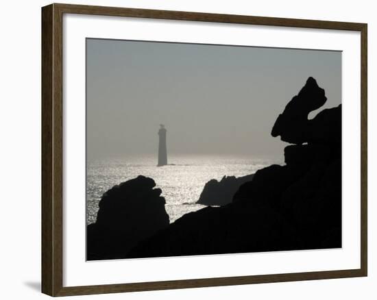 Dramatic Seascape and Lighthouse, Island of Ushant, Brittany, France, Europe-Groenendijk Peter-Framed Photographic Print