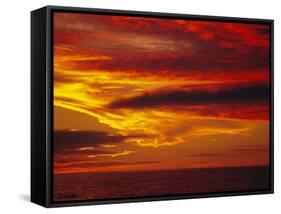 Dramatic Sky and Red Clouds at Sunset, Antarctica,, Polar Regions-David Tipling-Framed Stretched Canvas