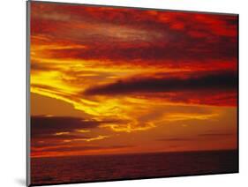 Dramatic Sky and Red Clouds at Sunset, Antarctica,, Polar Regions-David Tipling-Mounted Photographic Print