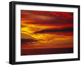 Dramatic Sky and Red Clouds at Sunset, Antarctica,, Polar Regions-David Tipling-Framed Photographic Print