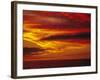 Dramatic Sky and Red Clouds at Sunset, Antarctica,, Polar Regions-David Tipling-Framed Photographic Print