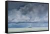 Dramatic Sky over a Little Island in the Rock Islands, Palau, Central Pacific, Pacific-Michael Runkel-Framed Stretched Canvas