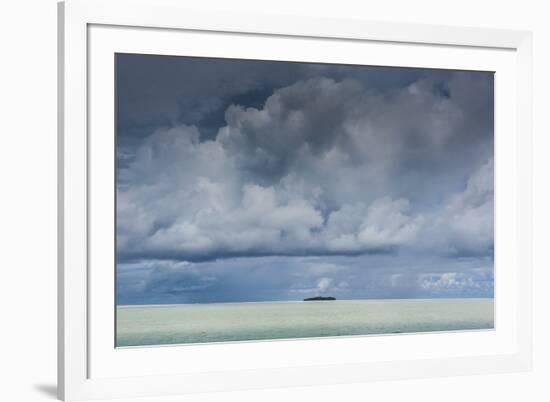 Dramatic Sky over a Little Island in the Rock Islands, Palau, Central Pacific, Pacific-Michael Runkel-Framed Photographic Print