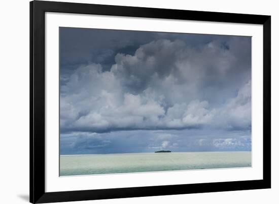 Dramatic Sky over a Little Island in the Rock Islands, Palau, Central Pacific, Pacific-Michael Runkel-Framed Photographic Print