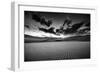 Dramatic Sky over Desert Dunes Black and White Landscapes Photography-Kris Wiktor-Framed Photographic Print