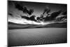 Dramatic Sky over Desert Dunes Black and White Landscapes Photography-Kris Wiktor-Mounted Photographic Print
