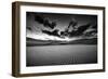 Dramatic Sky over Desert Dunes Black and White Landscapes Photography-Kris Wiktor-Framed Photographic Print