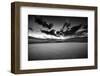 Dramatic Sky over Desert Dunes Black and White Landscapes Photography-Kris Wiktor-Framed Photographic Print