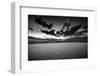 Dramatic Sky over Desert Dunes Black and White Landscapes Photography-Kris Wiktor-Framed Photographic Print