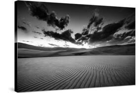 Dramatic Sky over Desert Dunes Black and White Landscapes Photography-Kris Wiktor-Stretched Canvas